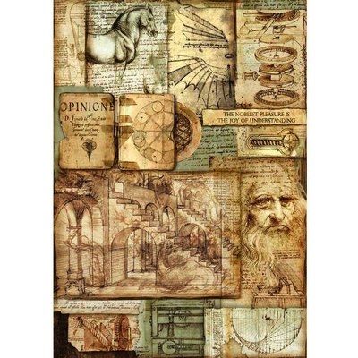 Carta di Riso - Rise Paper A3 - Decoupage Leonardo da Vinci - art.  DFSA3046 - Stamperia