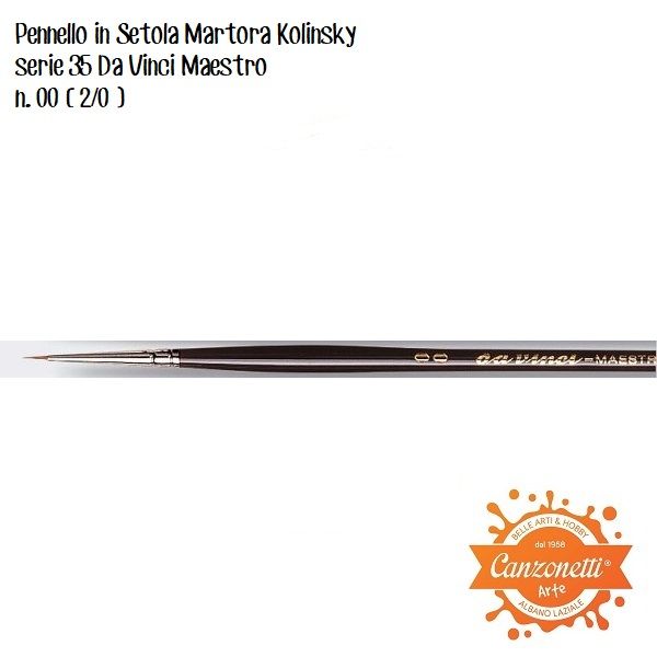 Pennello in martora Kolinsky - setola extra lunga - Serie 35 Maestro Da  Vinci - punta Tonda n. 00 (2/0) - Da Vinci